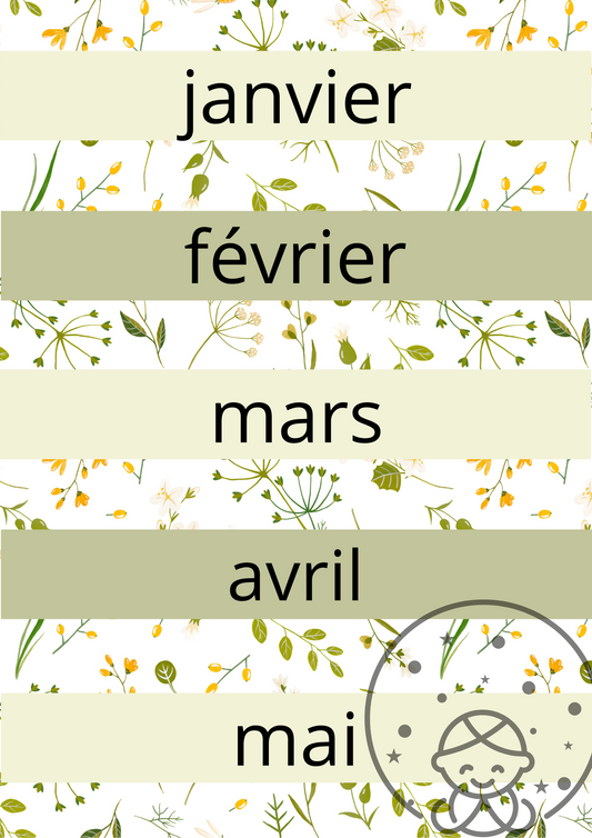 Les mois de l'année⎪Affiche Pédagogique Maternelles⎥A Télécharger