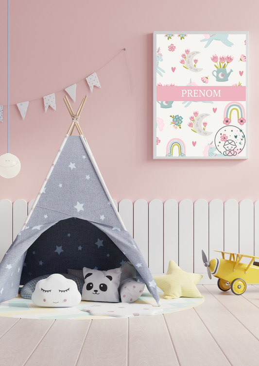 Affiche Florale Prénom⎥Personnalisable⎥A Télécharger