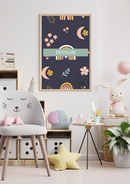 Affiche Florale Prénom⎥Personnalisable⎥A Télécharger