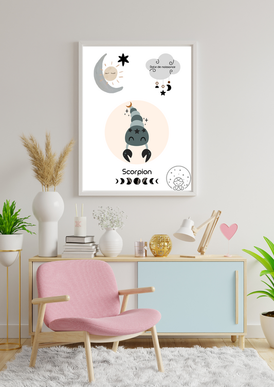 Baby Zodiaque Scorpion⎥Affiche Personnalisable⎥A Télécharger