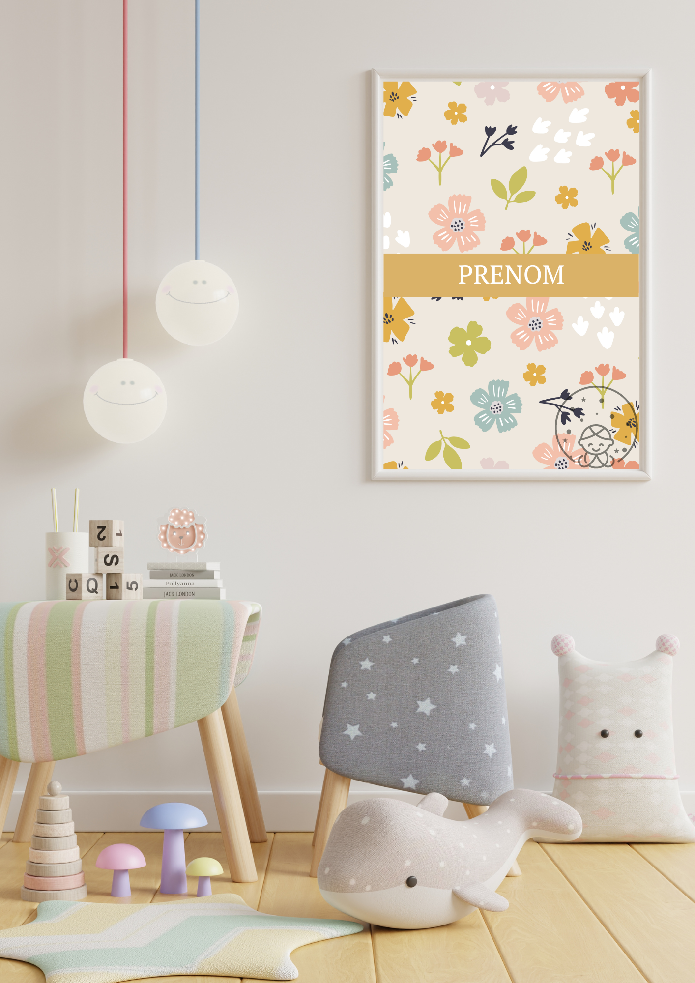 Affiche Florale Prénom⎥Personnalisable⎥A Télécharger