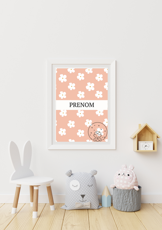 Affiche florale Prénom⎥Personnalisable⎥A Télécharger