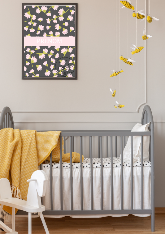 Affiche Florale Prénom⎥Personnalisable⎥A Télécharger