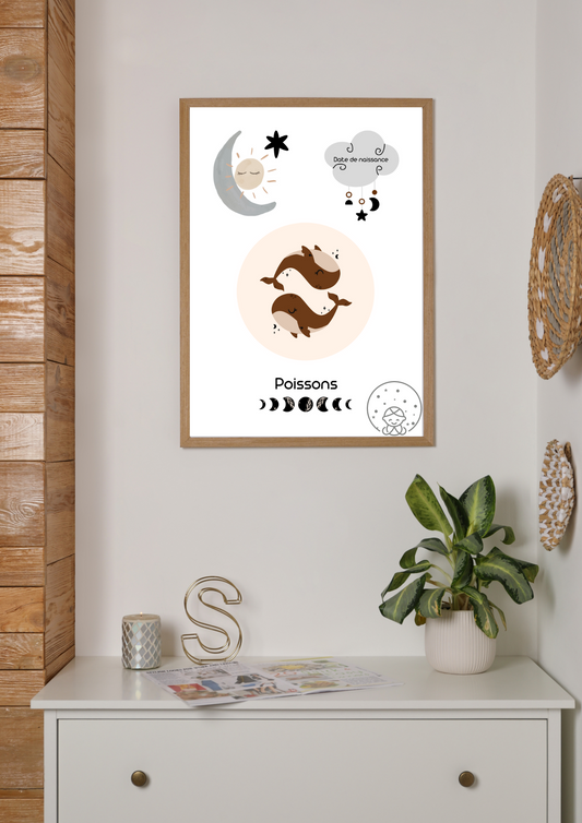 Baby Zodiaque Poissons⎥Affiche Personnalisable⎥A Télécharger