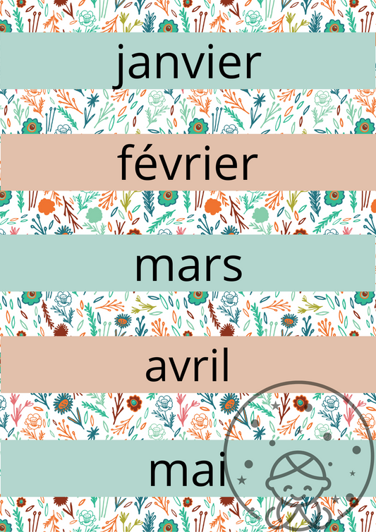 Les mois de l'année⎪Affiche Pédagogique Maternelles⎥A Télécharger