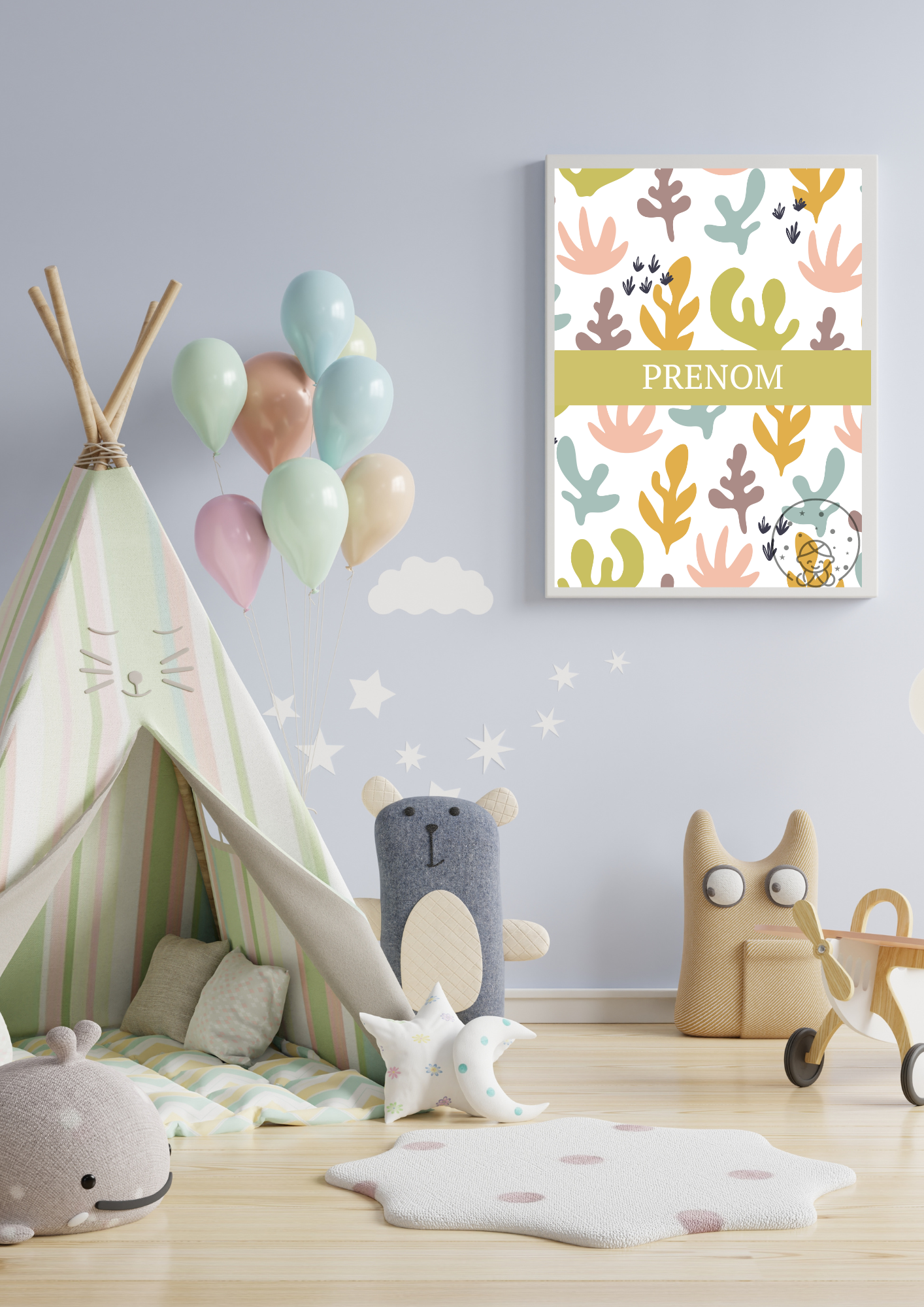 Affiche Florale Prénom⎥Personnalisable⎥A Télécharger