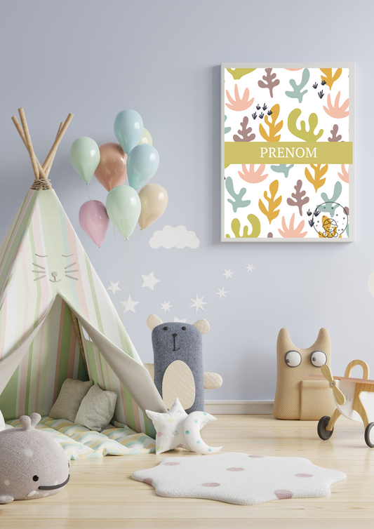 Affiche Florale Prénom⎥Personnalisable⎥A Télécharger