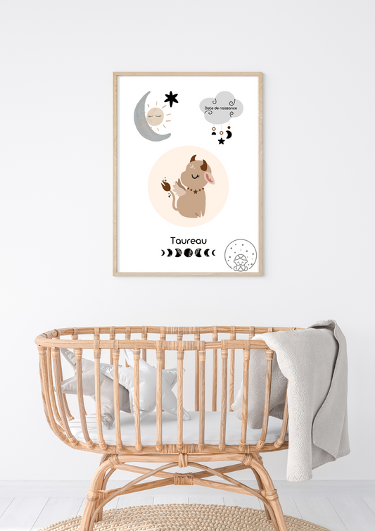Baby Zodiaque Taureau⎥Affiche Personnalisable⎥A Télécharger