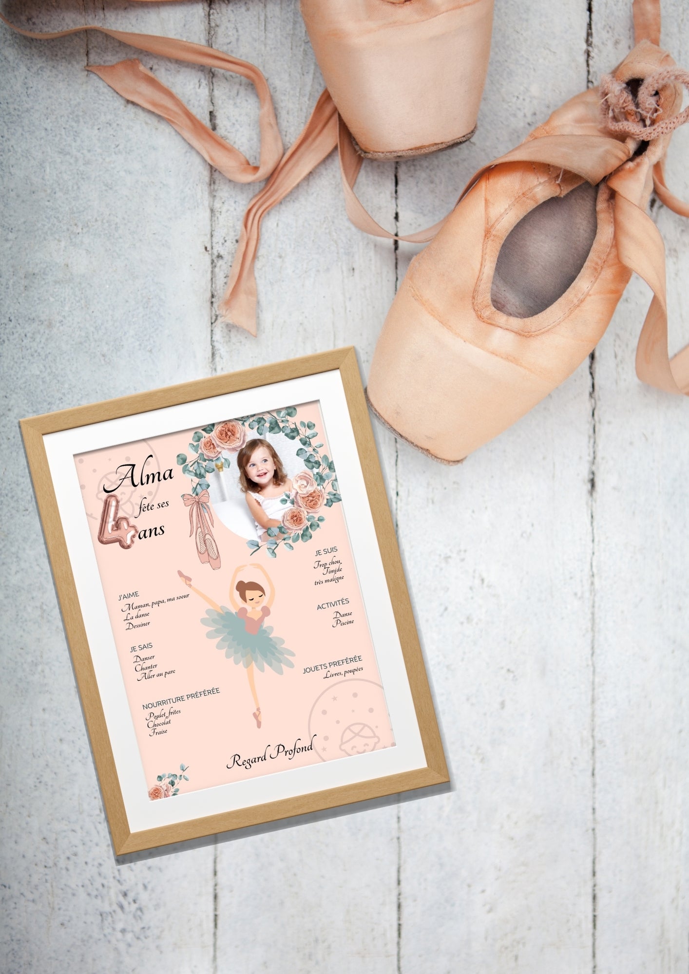 Affiches Duo Anniversaire Thème Ballerine⎥A Personnaliser