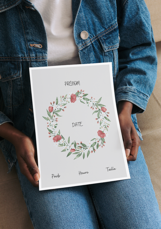 Affiche Naissance Identité⎪Personnalisable⎥A Télécharger