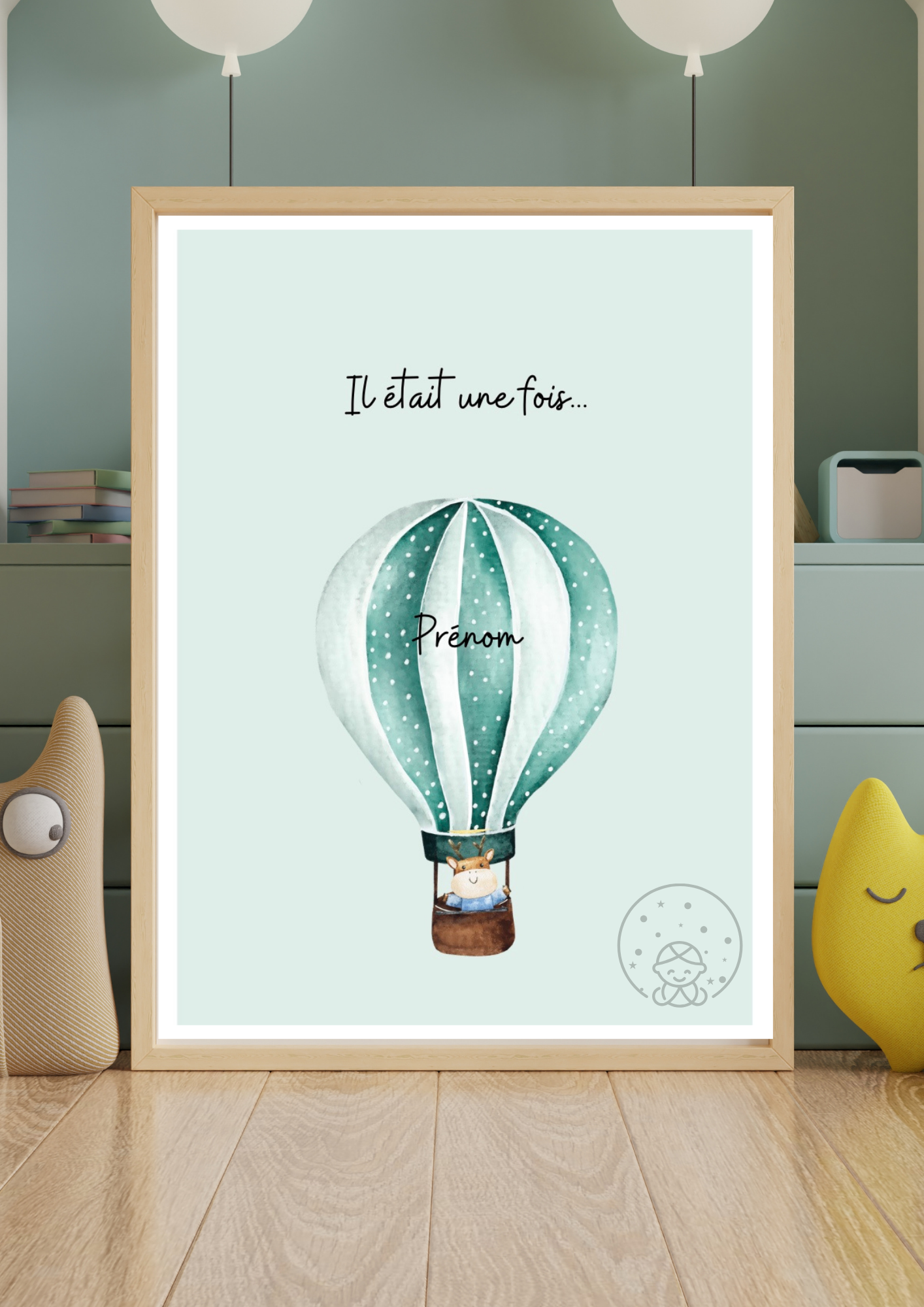Affiche Montgolfière Prénom⎪Personnalisable⎥A Télécharger