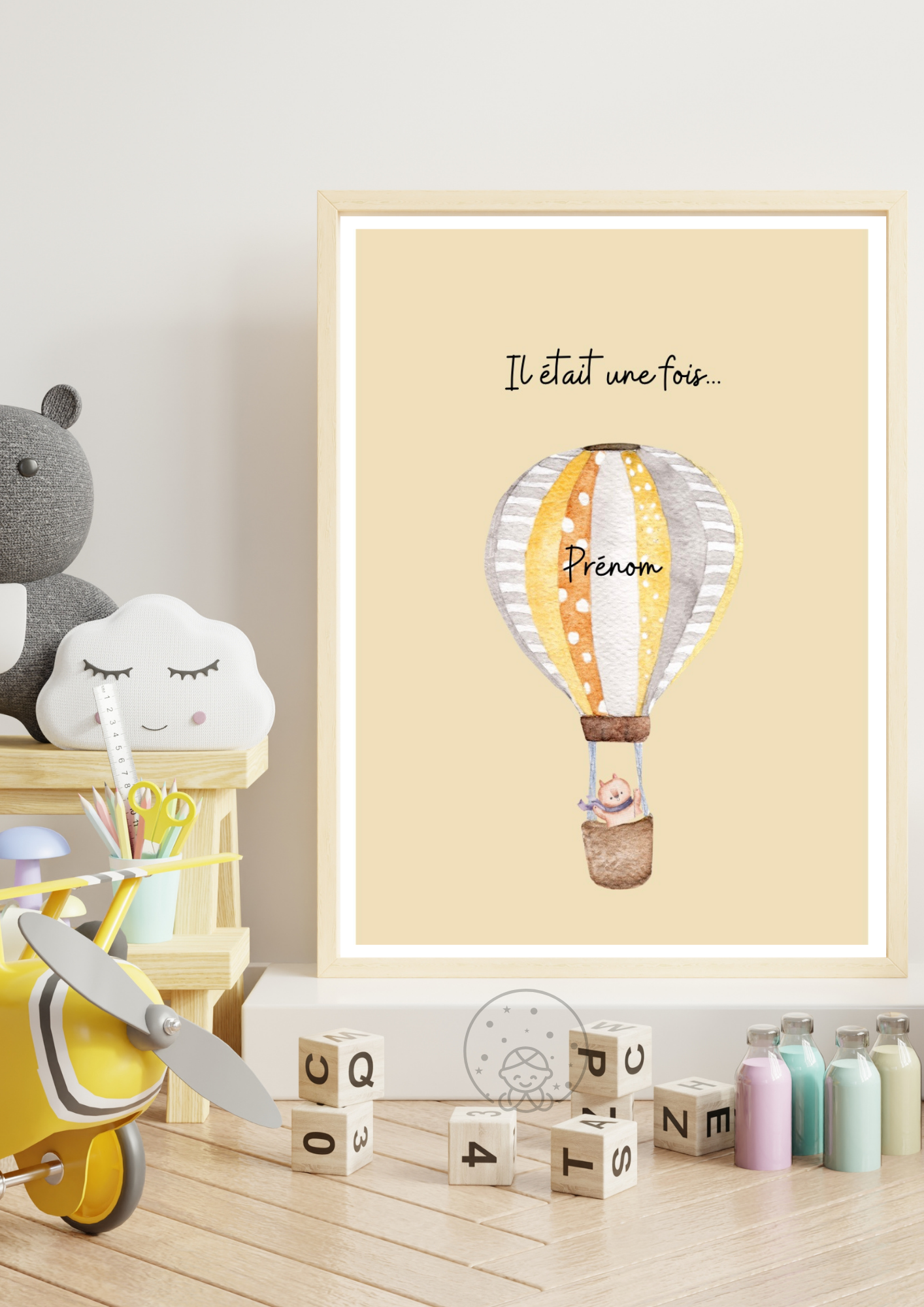 Affiche Montgolfière Prénom⎥Personnalisable⎪A Télécharger