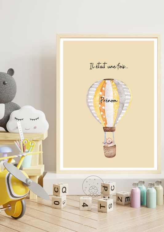 Affiche Montgolfière Prénom⎥Personnalisable⎪A Télécharger