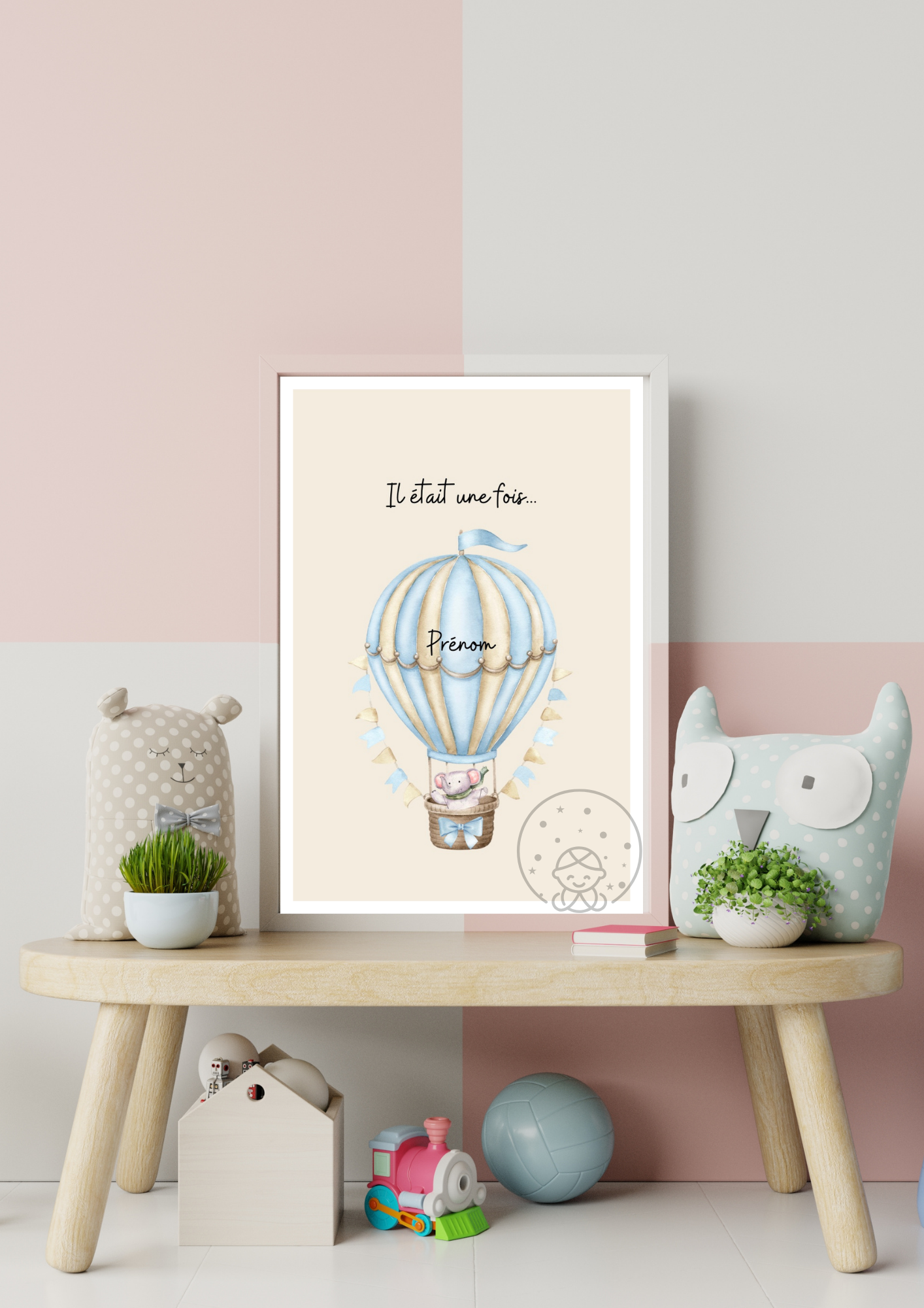 Affiche Montgolfière Prénom⎪Personnalisable⎥A Télécharger