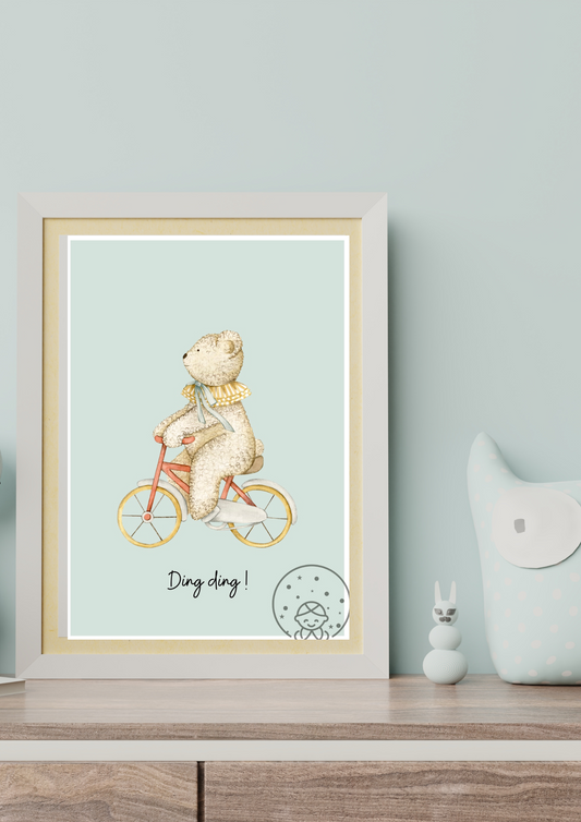 Affiche Ours à Vélo⎪Baby Love⎥A Télécharger
