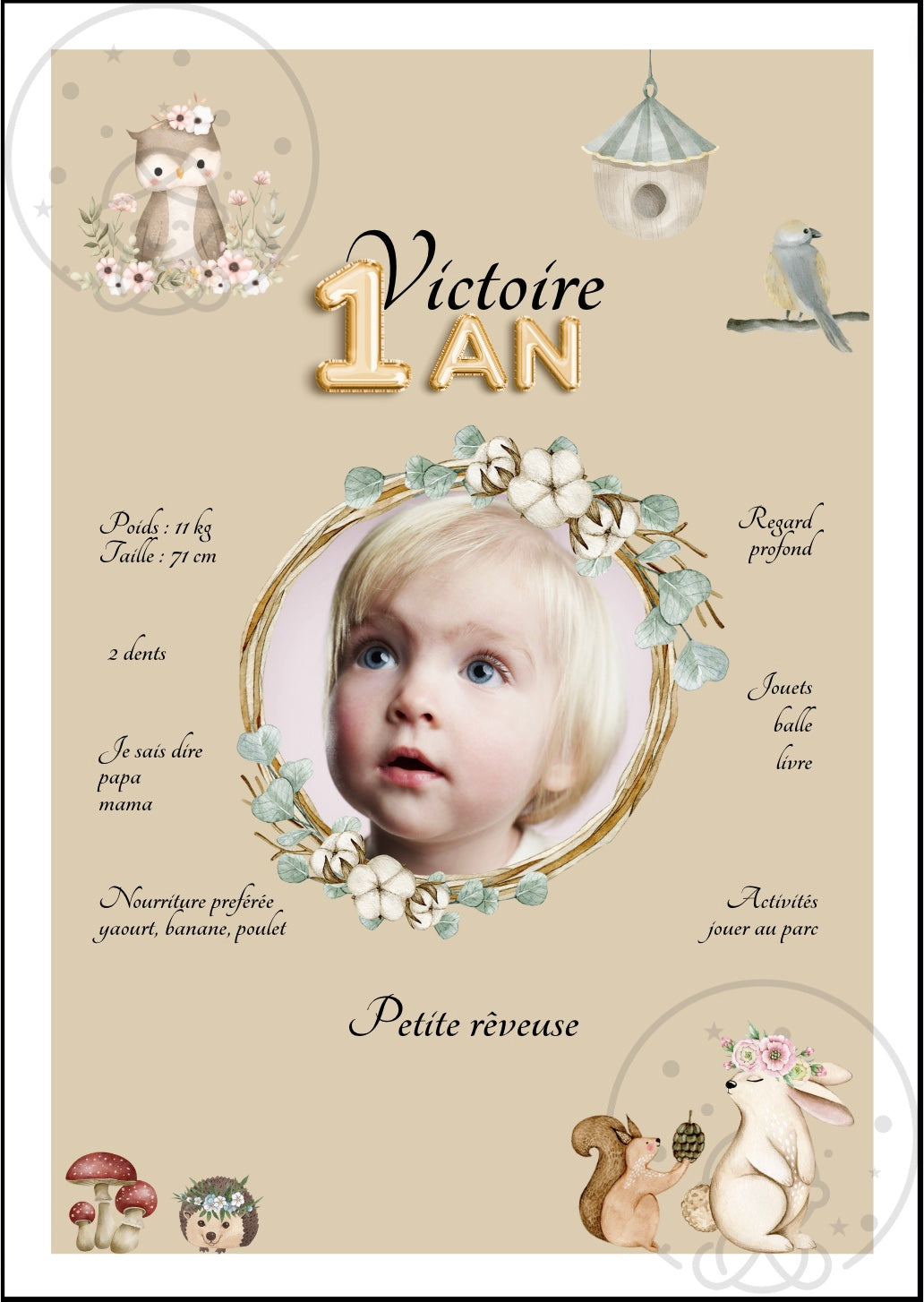 Affiches Duo Anniversaire Thème Forêt⎥A Personnaliser