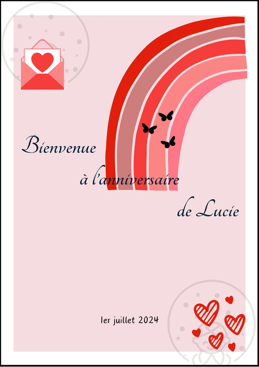 Affiches Duo Anniversaire Thème Girly⎥A Personnaliser