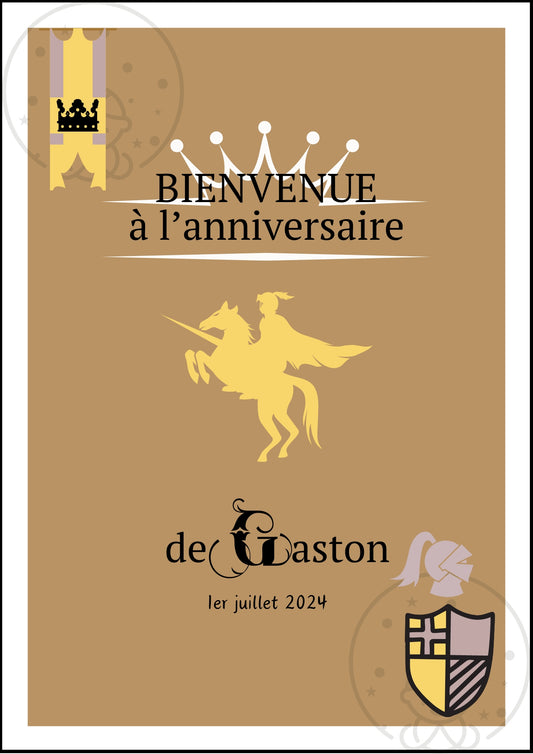 Affiches Duo Anniversaire Thème Chevalier⎥A Personnaliser