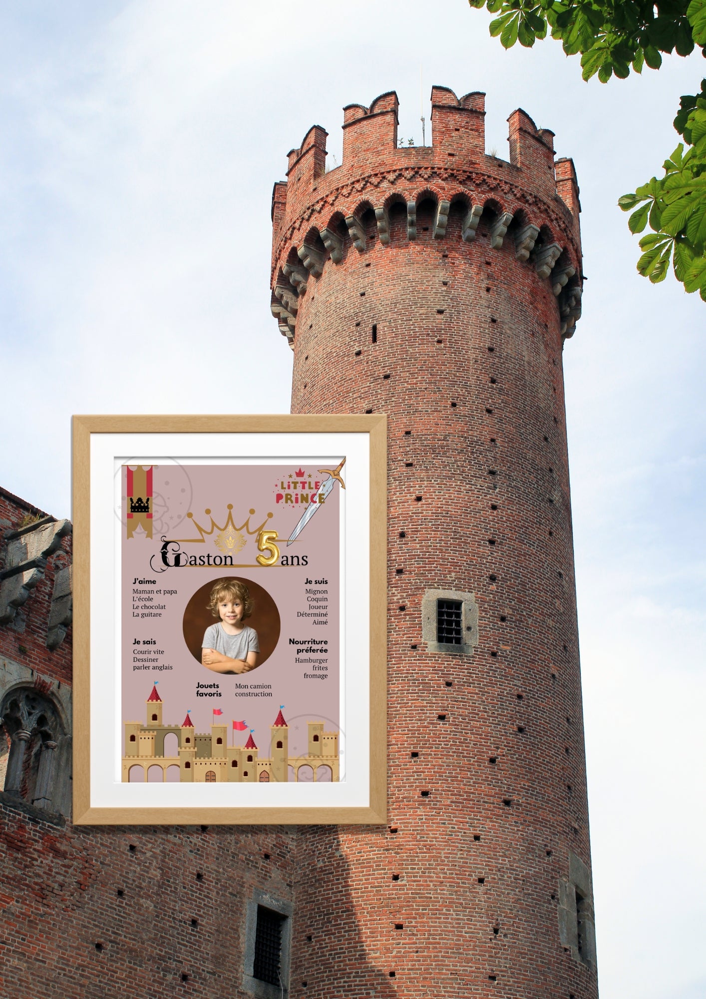 Affiches Duo Anniversaire Thème Chevalier⎥A Personnaliser