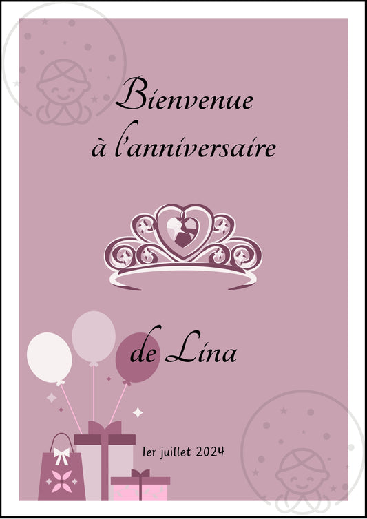 Affiches Duo Anniversaire Thème Princesse⎥A Personnaliser