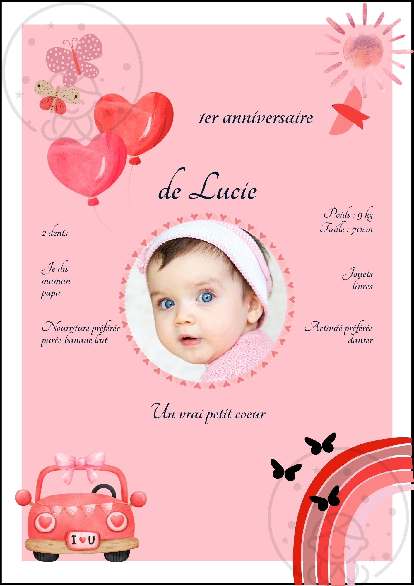 Affiches Duo Anniversaire Thème Girly⎥A Personnaliser