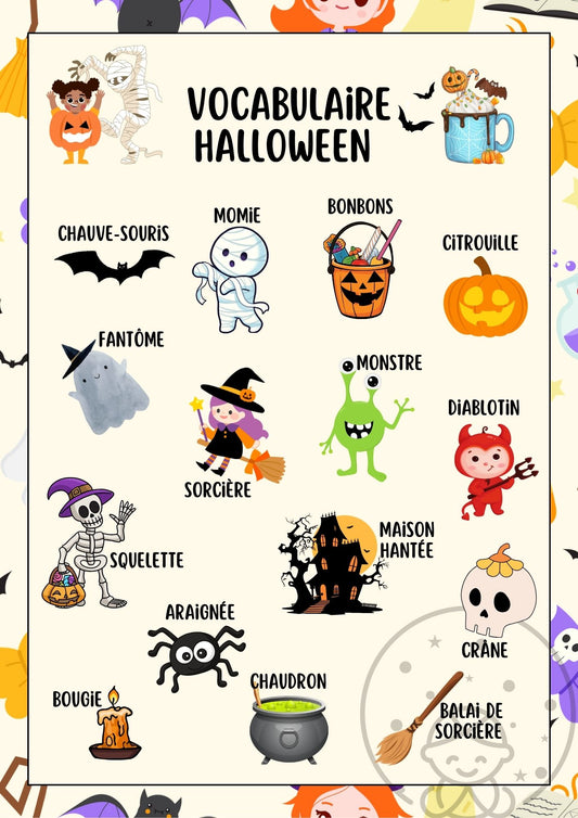 Abécédaire/Imagier D'Halloween⎥Affiche éducative