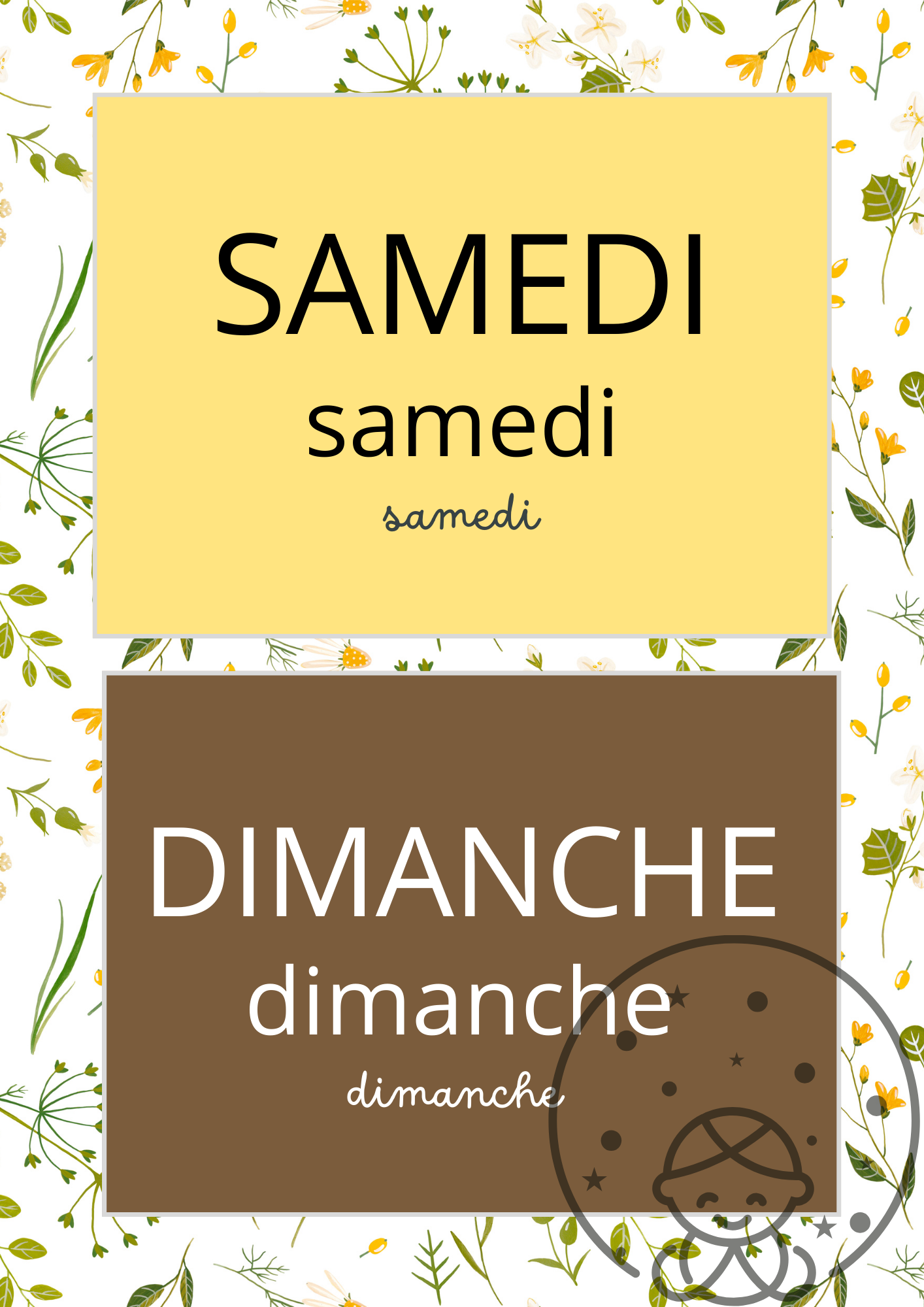 Les jours de la semaine⎥Affiche Pédagogique Maternelles⎥A Télécharger