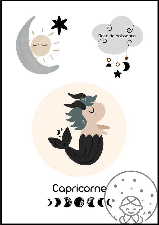 Baby Zodiaque Capricorne⎥Affiche Personnalisable⎥A Télécharger