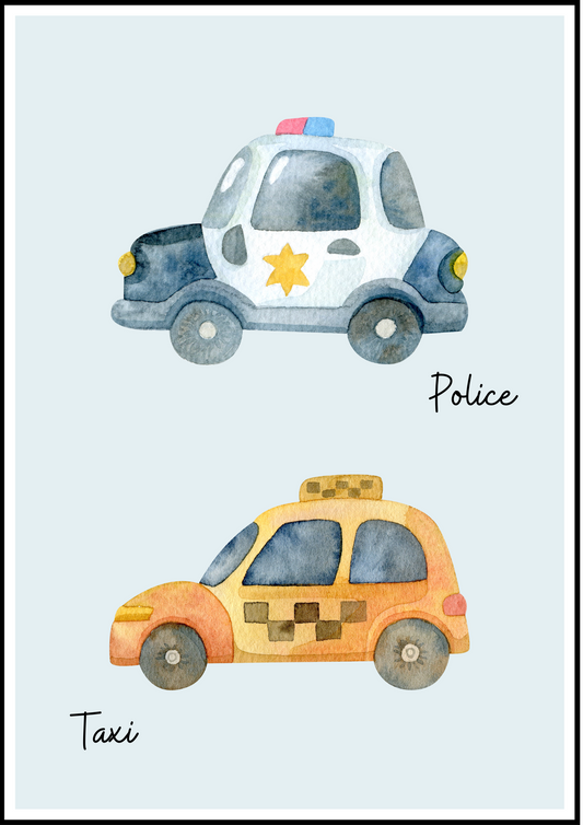 Affiche numérique véhicule taxi police