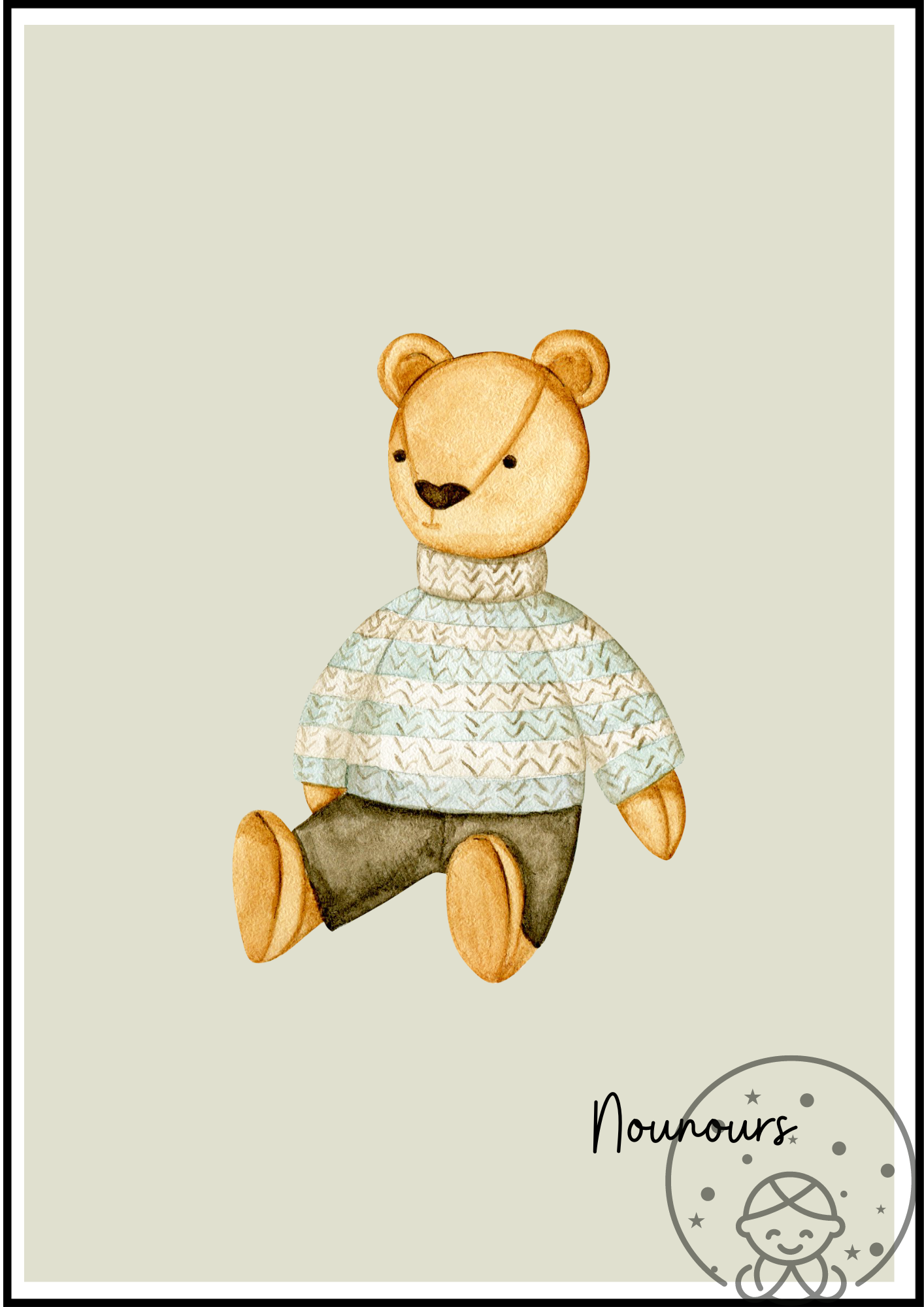 Affiche Baby love Nounours Vintage Bulle2Kid