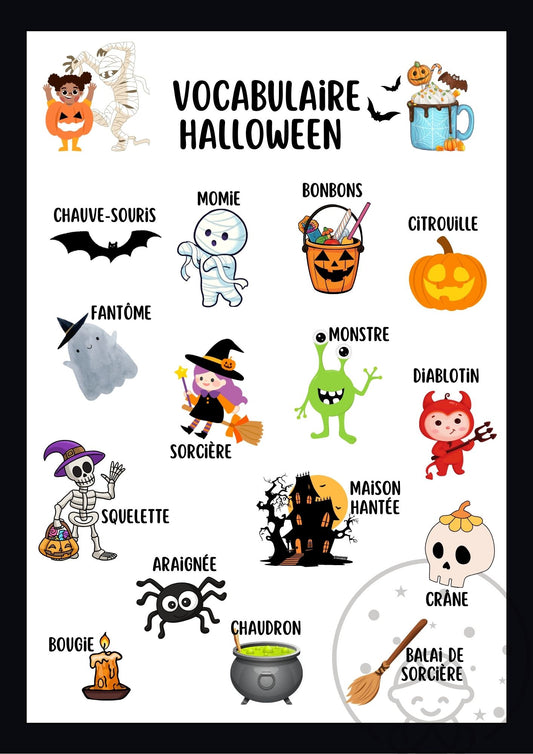 Abécédaire/Imagier D'Halloween⎥Affiche éducative