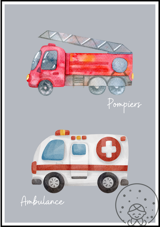 Affiche véhicule urgence ⎥Les Transports⎥A Télécharger