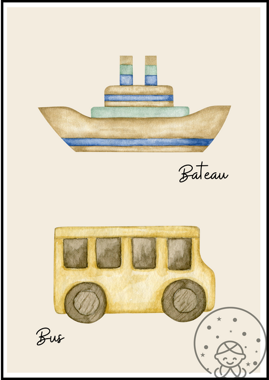 Affiche bateau bus⎥ Les transports⎥A Télécharger