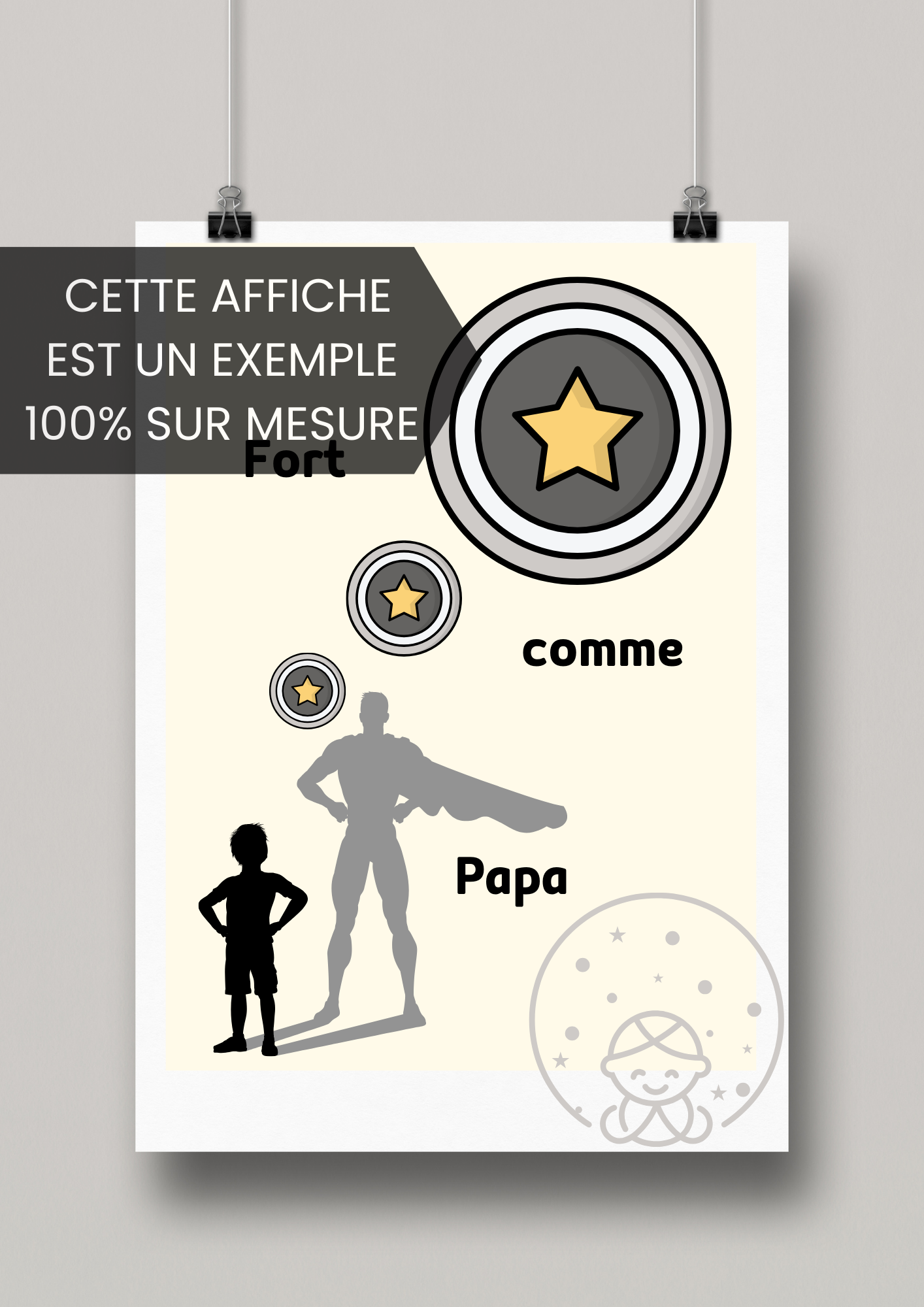 Exemple d'affiche enfant 100% sur mesure