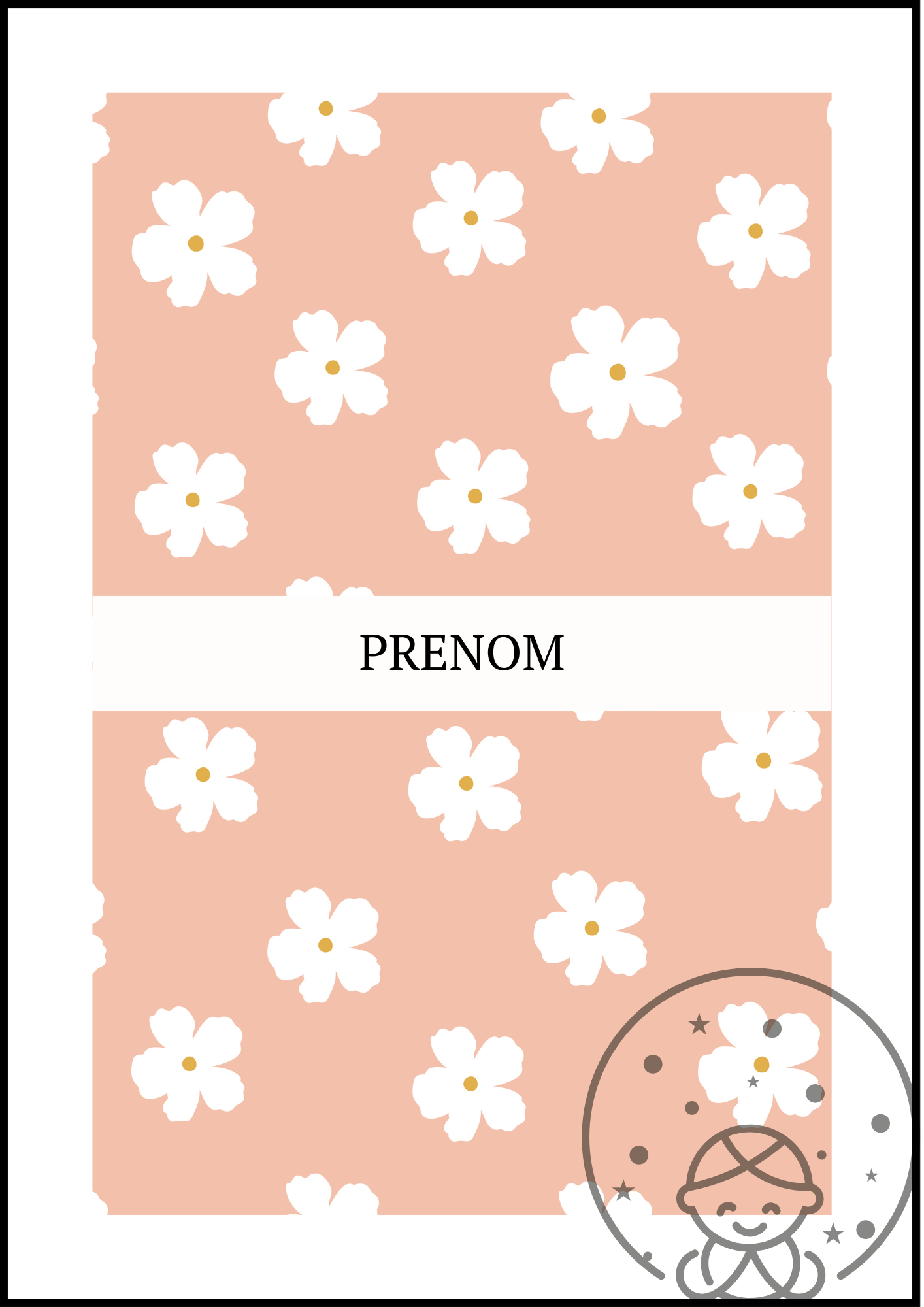 Affiche florale Prénom⎥Personnalisable⎥A Télécharger