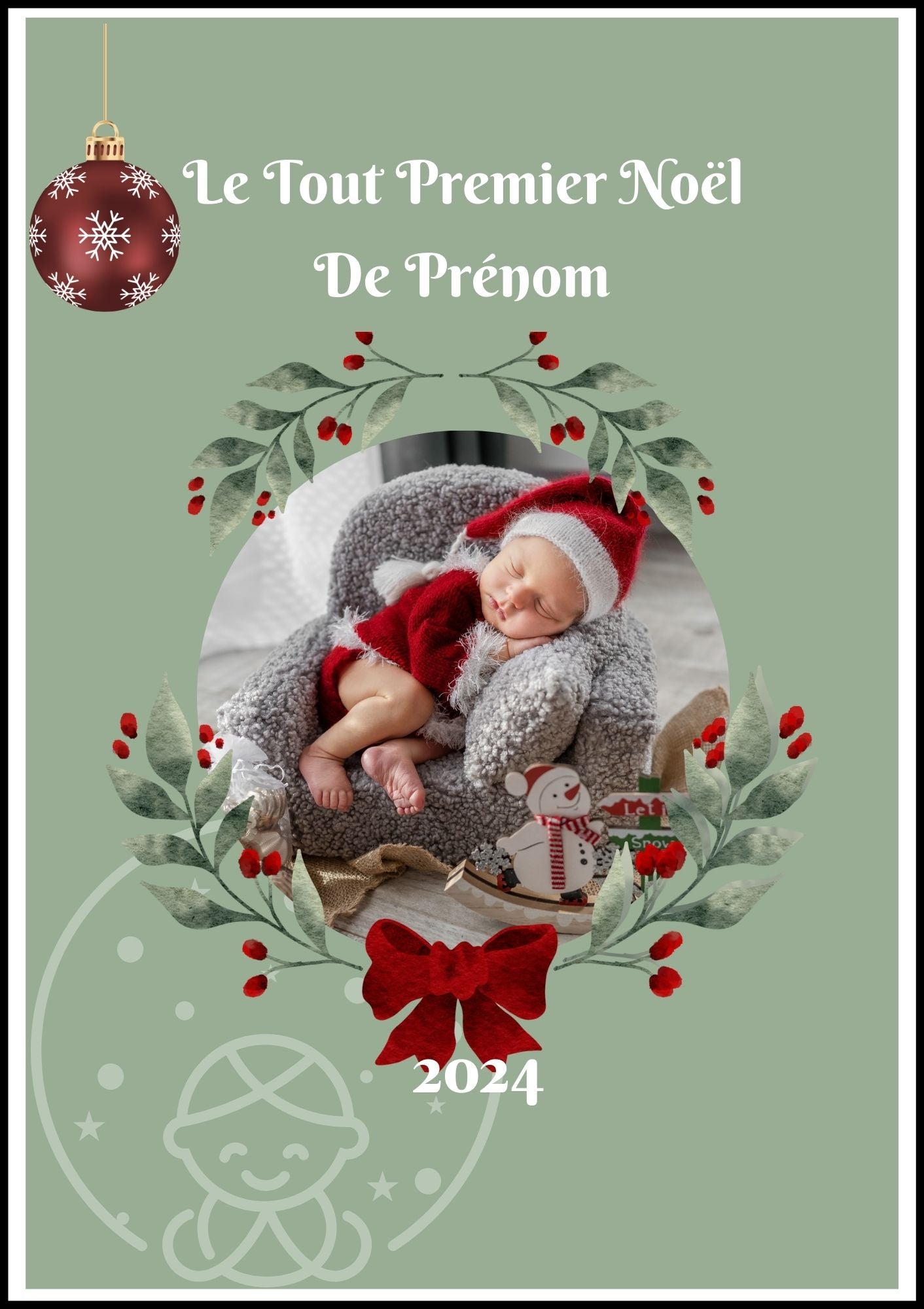 Affiche mon premier Noël⎥Avec photo fond vert