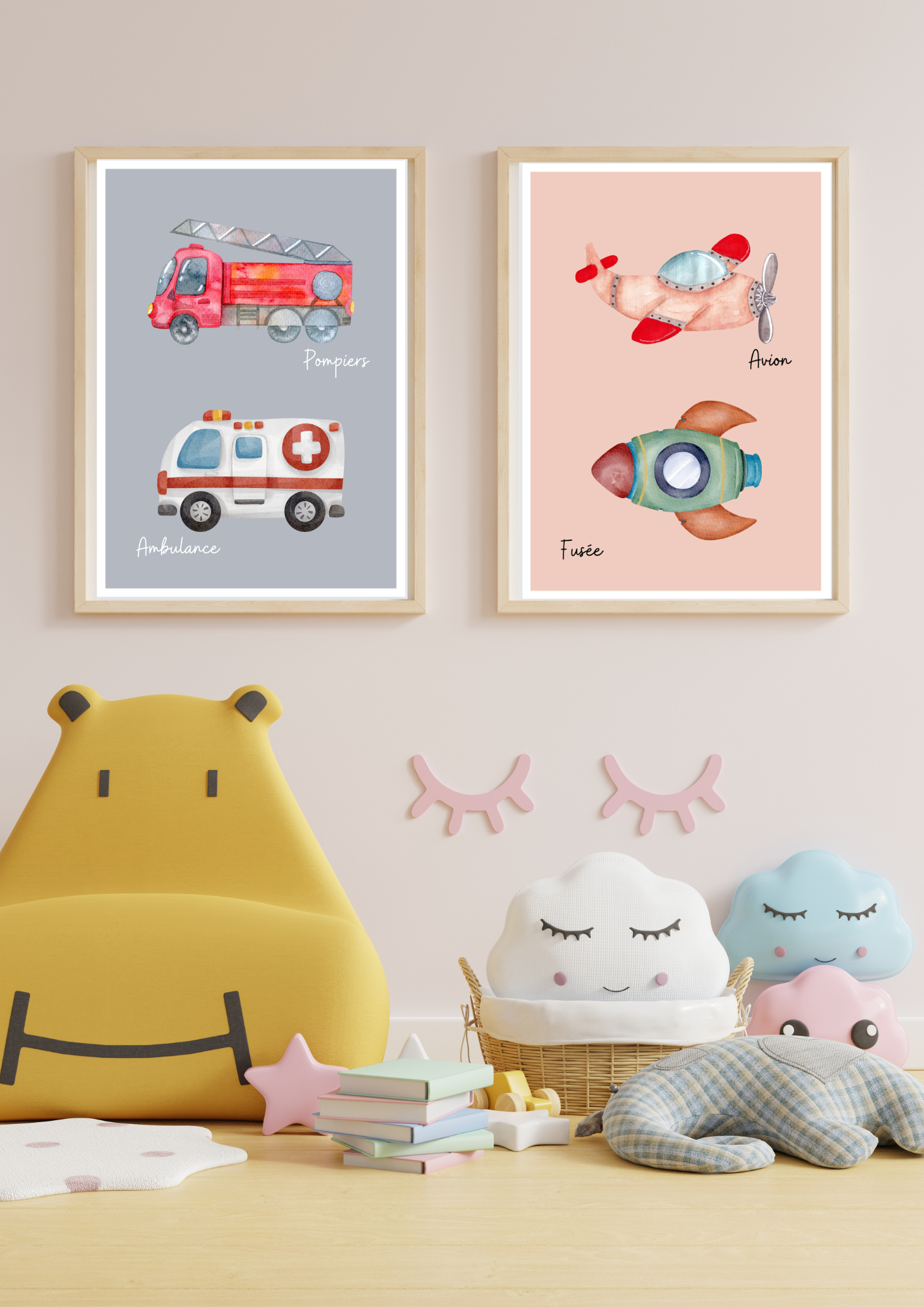 Duo d'affiche décorative pour chambre d'enfants et bébés