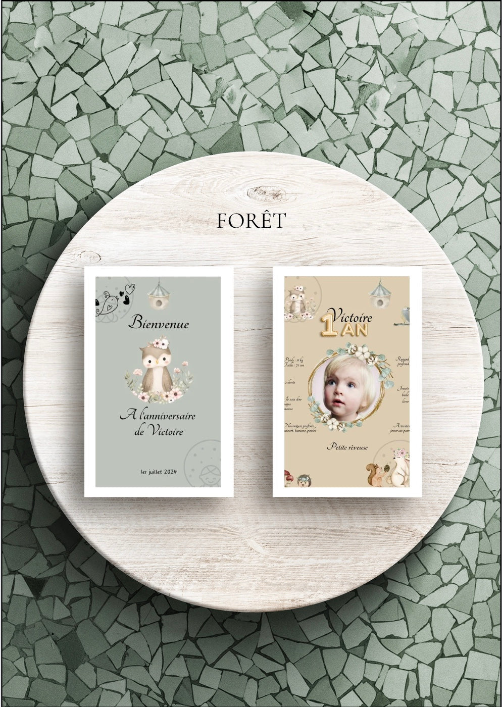 Affiches Duo Anniversaire Thème Forêt⎥A Personnaliser