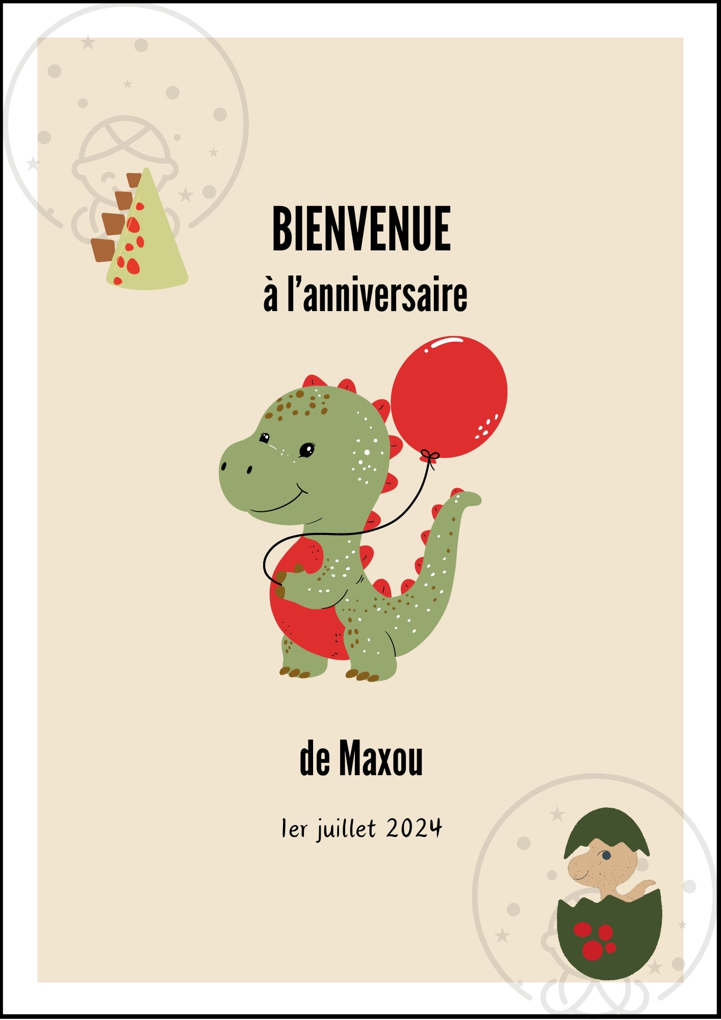 Affiches Duo Anniversaire Thème Dinosaure⎥A Personnaliser