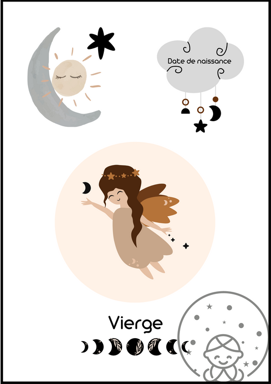 Affiche Baby Zodiaque Vierge⎥A Personnaliser