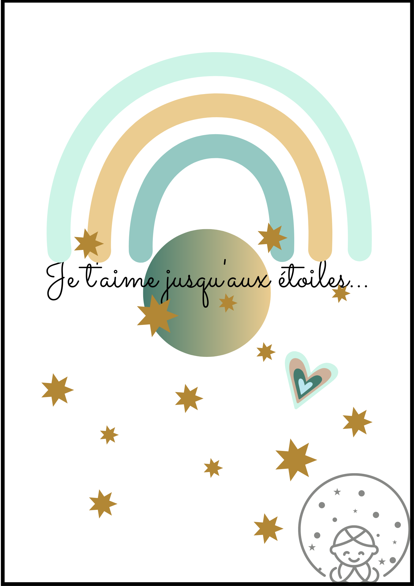 Affiche Minimaliste Mots d'enfant Imagination⎥A Personnaliser